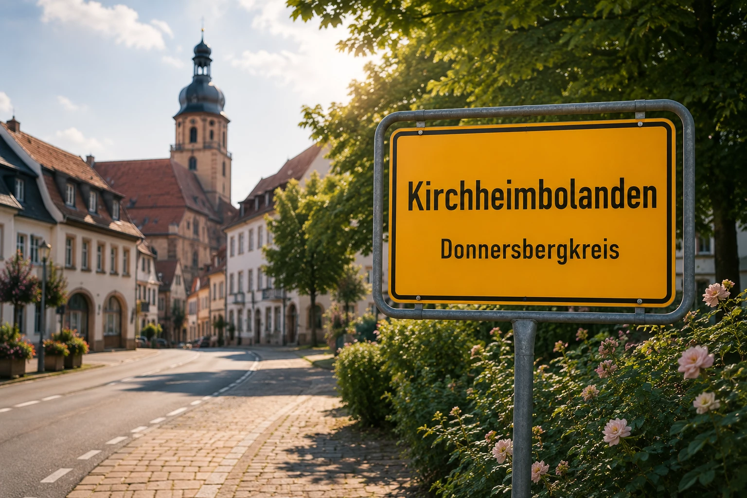 Ortsschild Kirchheimbolanden im Donnersbergkreis